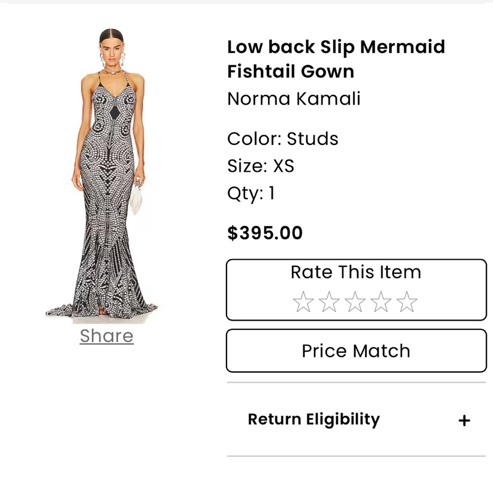 Norma Kamali Low Back Slip Mermaid Gown
